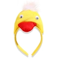 Cute yellow plush duck animal headband with white feathers and red beak for cosplay - Duck