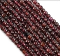 Faceted natural garnet beads for DIY jewelry in deep red with high luster finish - Garnet