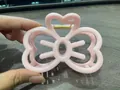 Pink bow-shaped hair claw clip with cutout design and metal spring for women - Pink