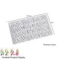 Moule en silicone pour 26 lettres de l'alphabet avec dimensions 15,5x9cm et épaisseur 0,6cm - Moule Alphabet Style 2