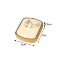 Gold metal ring display stand with cream velvet lining measuring 5cm by 6cm - 1-Position Metal / Beige
