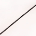 Detailed view of a black zircon tennis bracelet with professional claw setting design - Silver-Black Zircon