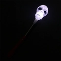 Bacchetta teschio luminosa di Halloween con luce LED colorata e impugnatura rossa - Bastone a Molla Scheletro