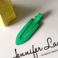 Pinza para el pelo verde mate minimalista con grabado para un peinado diario elegante - 30# Pinza de Metal 7cm sin Costuras