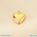 Ciondolo a cuore vuoto in oro 18K e acciaio lucido per gioielli DIY, misura 16x13mm - Cuore Dorato 16x13mm(KLJ10062-Z)