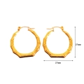 27mm goldene Bambus-Ohrringe aus 18K vergoldetem Edelstahl für stilvolle Frauen - E00104 Bambus-Creolen Paar