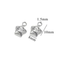Star-shaped stainless steel pendant with round zircon inlay and 8mm width measurements - Steel Color - Star