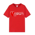 T-shirt rouge en coton à col rond avec motif imprimé Happy Mother's Day - XS / Imprimé Cœur / Rouge
