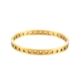 Polished 18K gold plated stainless steel bangle with hollow star pattern design - Gold