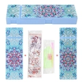 Kit DIY trousse à crayons mandala bleu peinture diamant 5D avec outils et gemmes - BH-05