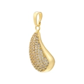 Vista macro del colgante de gota dorado con pavé de circonitas blancas y acabado pulido - VD1430 Dorado Circonita Blanca Colgante