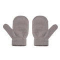 Warm grey knitted mittens for children featuring a cozy and soft textured finish - Gloves / Gray