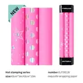 Pink wrapping paper roll with holographic gold foil stars and dots for birthdays - Pink Series Set / 0.43x3M/Roll