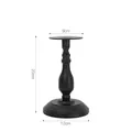 Small matte black iron candlestick holder with minimalist design for dining table - Black-Small