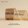 Ruban en maille à paillettes champagne pour emballage de cadeaux de Noël et nœuds - Maille avec larges paillettes / 6,3 cm x 10 Yards / Bleu foncé