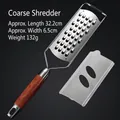 Coarse stainless steel grater with rosewood handle and protective cover, 32.2cm length - Coarse Shredder