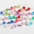 Faceted acrylic round beads in colorful iridescent finishes for DIY jewelry making - Faceted Mixed Color AB