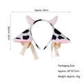 Cute plush cow ears headband with pink horns and beige bows for party cosplay - Super Soft Cow Ears with Bell