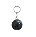Spherical black hollow-out golf ball keychain accessory with durable metal keyring - Hollow Ball Black