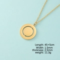 Gold stainless steel rotating double-layer geometric circle pendant necklace with chain - Gold