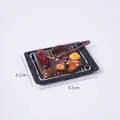 Miniatur Grillplatte Modell mit Fisch und Mais für Puppenhaus, Größe 5.5cm x 4.1cm - Tigerhaut-Fisch Grillplatte - Ohne Ring