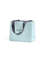 Elegant light blue jewelry gift bag with grey ribbon handles and Best Wishes text - Tote Bag (With Text) / Light Blue