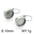 Golden 10mm round bezel setting leverback earrings in stainless steel for DIY jewelry - 10mm / Steel Color (KLJ4204-Z)
