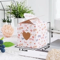 White 7.5cm square Valentine's gift box with love heart patterns and handle - White LOVE Gift Box