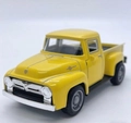 Classic 1950s style vintage yellow toy pickup truck model with chrome silver accents - Yellow