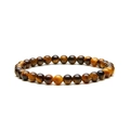 Adjustable tiger eye beaded bracelet featuring polished golden-brown natural stone beads - 6mm Tiger Eye