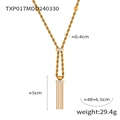 Collier vintage doré avec cylindres en zircon et glands incluant les dimensions - Collier Chaîne Torsadée à Gland / Or