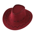 Sombrero de vaquero occidental burdeos en ante sintético con detalles de costuras cruzadas - Niños 54CM / Burdeos