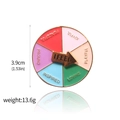 Rainbow mood selector enamel pin featuring a rotating golden arrow and six emotions - Emotion Selector (X00380-02)