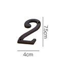 Numero civico 2 in ghisa nera rustica decorazione fai-da-te altezza 7.5cm larghezza 4cm - Numero in Ghisa-2