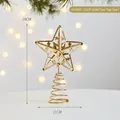 Cime de sapin de Noël en fer doré, étoile ajourée de 18 cm, décoration de fête chic - 11 cm (Hauteur 18 cm) / Doré