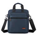 Dark blue vertical business messenger bag with adjustable strap and top handle - Dark Blue