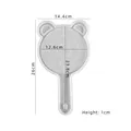Silicone bear shaped handheld mirror mold for DIY resin casting, 26x14.4cm dimensions - Bear Ear Mold / Translucent
