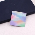 Square earring display card with pastel watercolor patterns on textured fabric - Floral Sea Series No. 11 - Soft Watercolor