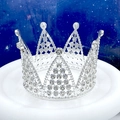 Elegante tiara a corona argentata con strass per matrimoni e feste da principessa - 7 Punte Strass Corona Argento