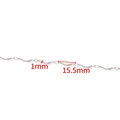 Silver stainless steel wave link chain for DIY jewelry making with 15.5mm length - Steel Color Square Wave Link Chain 1x15.5mm