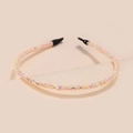 Detail of pink sequins headband with black tips for women hair accessories - Soft Yellow Multi
