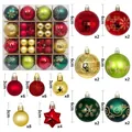 Christmas ball ornament set with 6cm and 3cm red green and gold decorative balls in a gift box - Gold Red Green