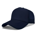Navy blue breathable mesh trucker hat with curved brim and foam front panel - One Size(56-58cm) / Regular Navy Blue Mesh Hat