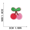 Size chart for cherry fruit embroidery patch showing 3cm dimensions on white background - Single Cherry (W25SG-042-14)