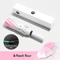 White peach pink gradient automatic umbrella with 24-rib double fiberglass structure - White Peach Pink (10-Ribs)