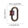 18K gold-plated clasp with multi-color rectangular gems and black metal frame - Gunmetal Oval Multi-Color Stone Style (DBN019-3)