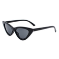 Retro triangle cat eye sunglasses with thick black frame and dark tinted lenses - Matte Black Frame Grey Lens