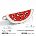 Stainless steel watermelon slice charm in gold finish with precise product dimensions - Silver Watermelon Pendant PJ93288S