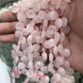 Pink natural quartz crystal teardrop beads for DIY handmade jewelry crafting - 10mmx12mm / Rose Quartz
