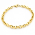 Elegant gold-plated stainless steel Rolo chain bracelet with secure lobster clasp - Flat Cut Lobster Clasp (5.4mm) / 19cm / Gold